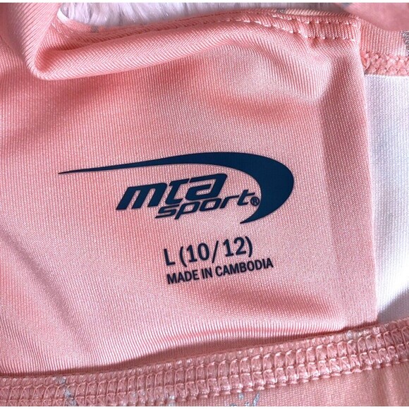 MTA Sport Bra Size L Peach Tie Dye Girls Youth No Padded Cross Back Strap - Picture 5 of 10